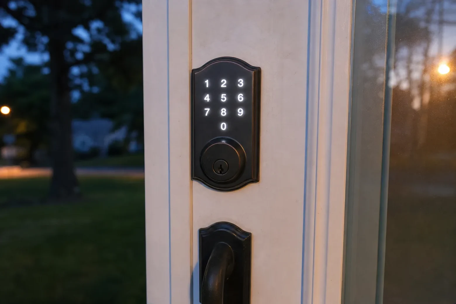 Keypad deadbolt installed on a front door in Clearwater, FL