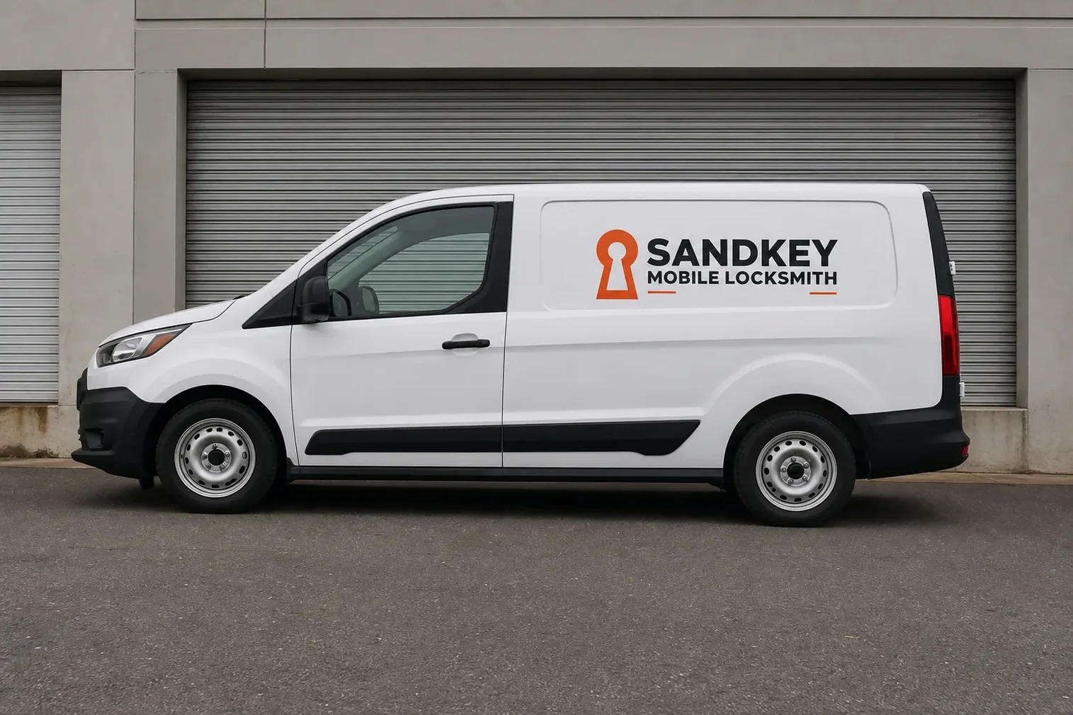 The Sandkey Mobile Locksmith service vehicle, stocked for lockouts and key cutting in Clearwater, FL