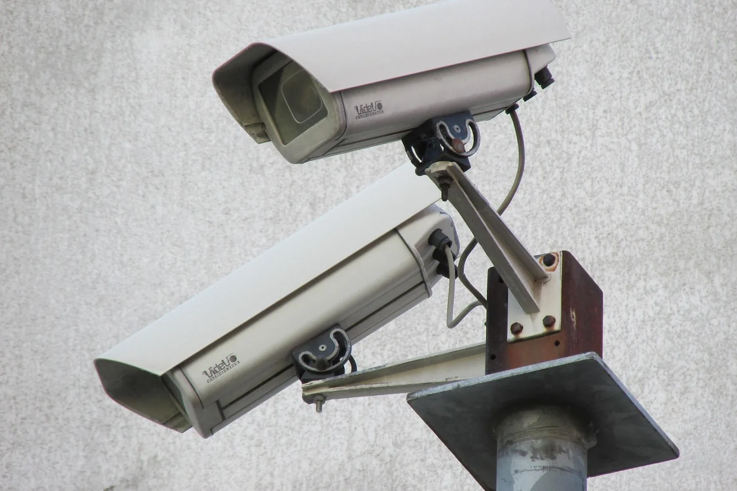 Security camera above a business entrance in Clearwater, FL
