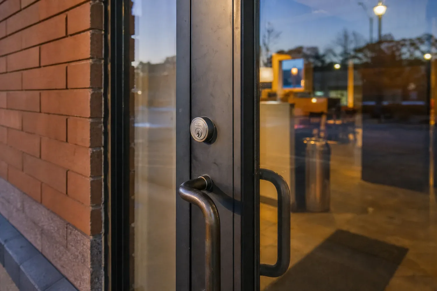 Mortise lock on a storefront door in Clearwater, FL